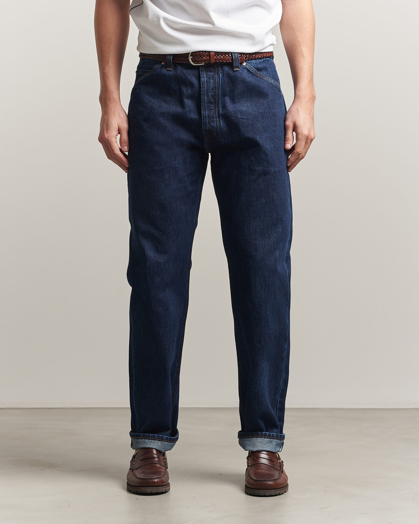 Homme | Jeans | Drake's | 5-Pocket Japanese Selvedge Denim Stone Wash