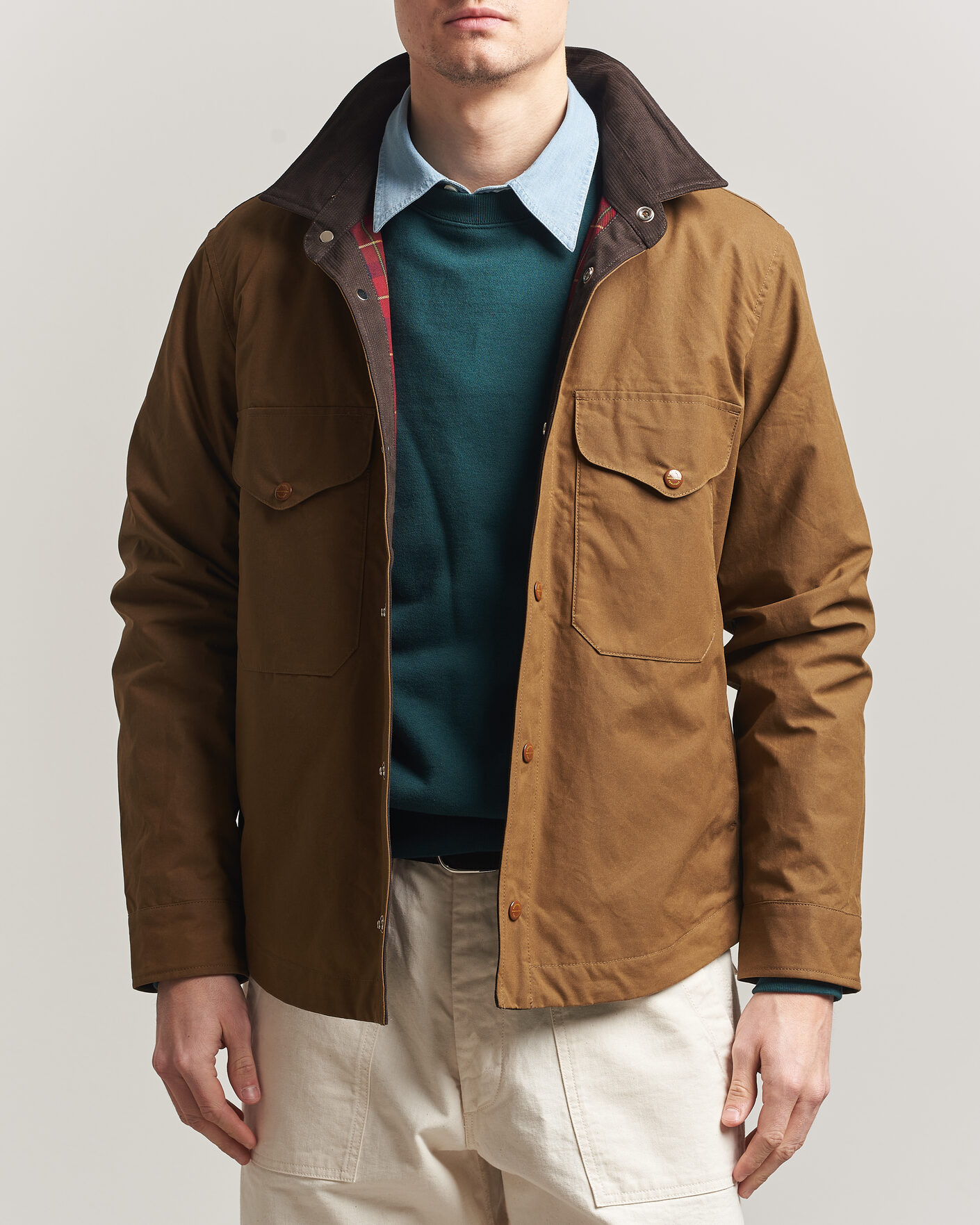 Homme | Manteaux Et Vestes | Manifattura Ceccarelli | Dry Wax Heavy Shirt Jacket Dark Tan
