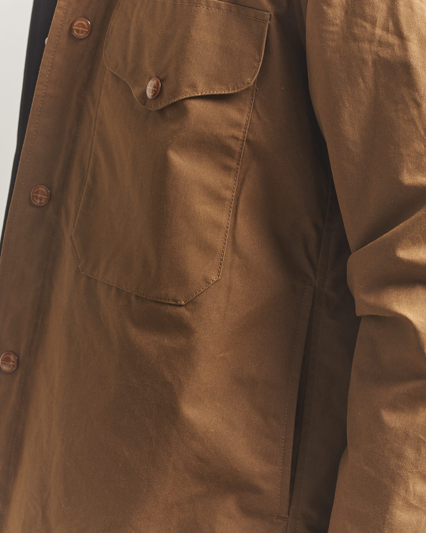 Homme | Manteaux Et Vestes | Manifattura Ceccarelli | Dry Wax Heavy Shirt Jacket Dark Tan
