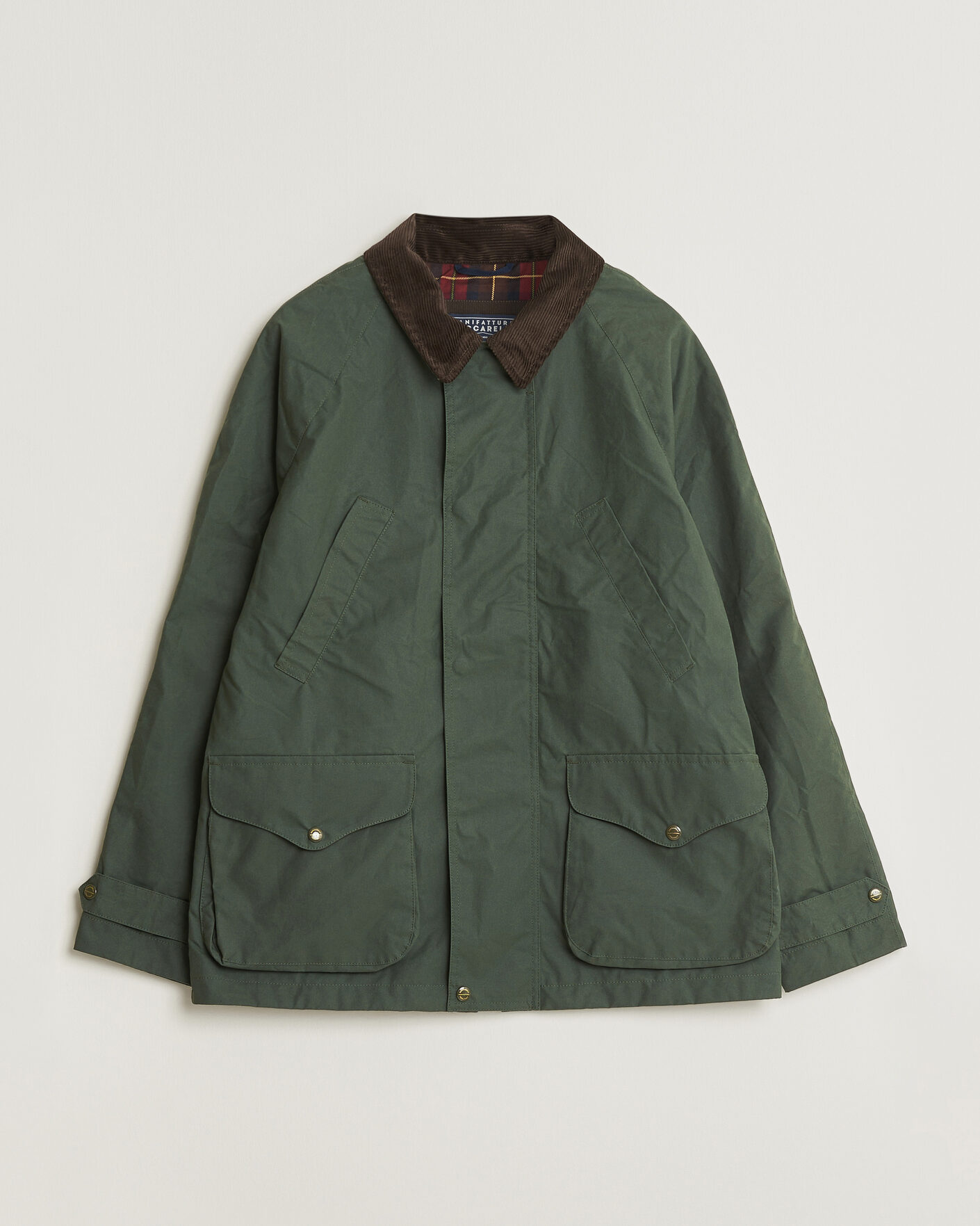 Homme | Manteaux Et Vestes | Manifattura Ceccarelli | Dry Wax Rain Caban Dark Green