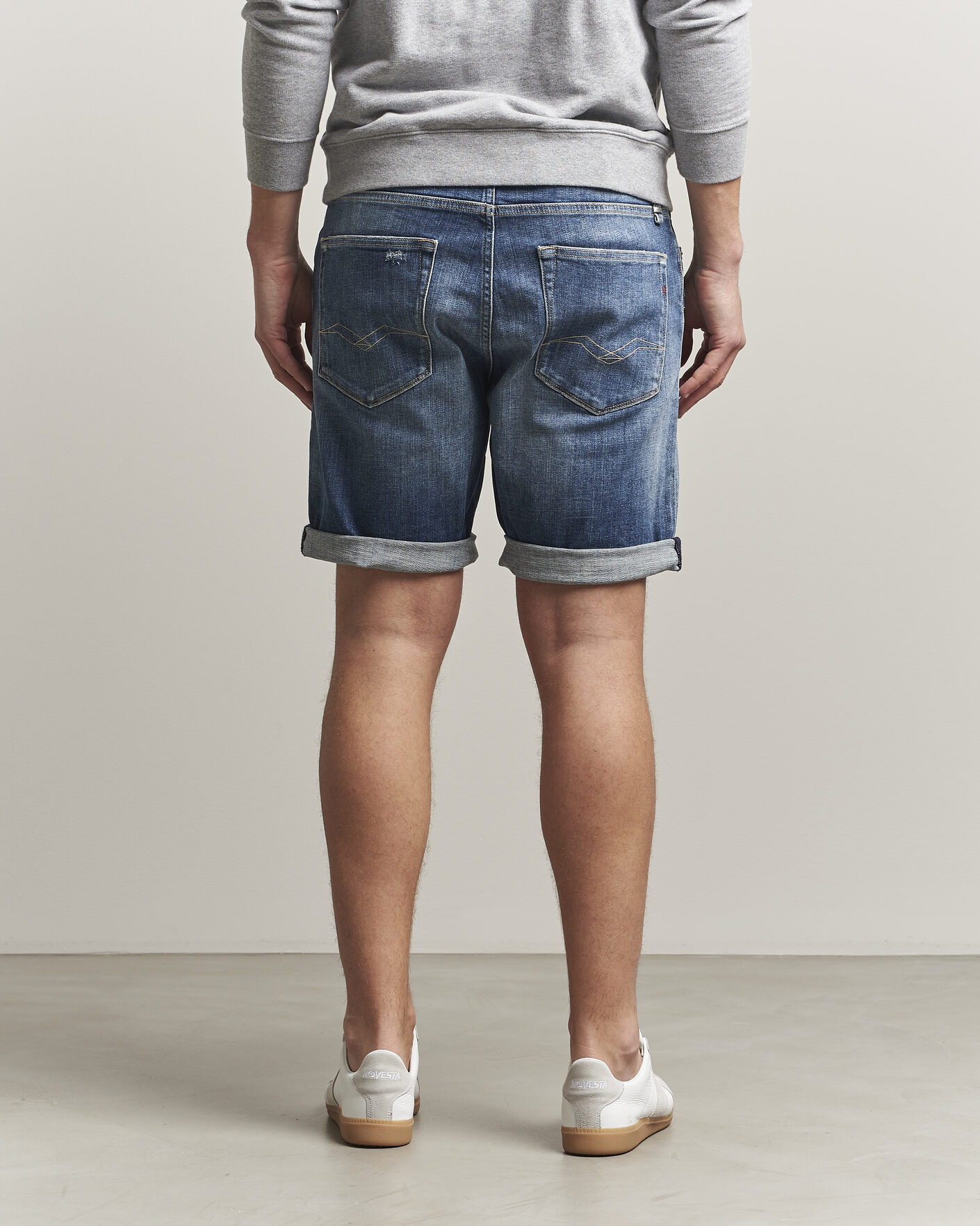 Homme | Shorts | Replay | RBJ981 Shredded Denim Shorts Medium Blue