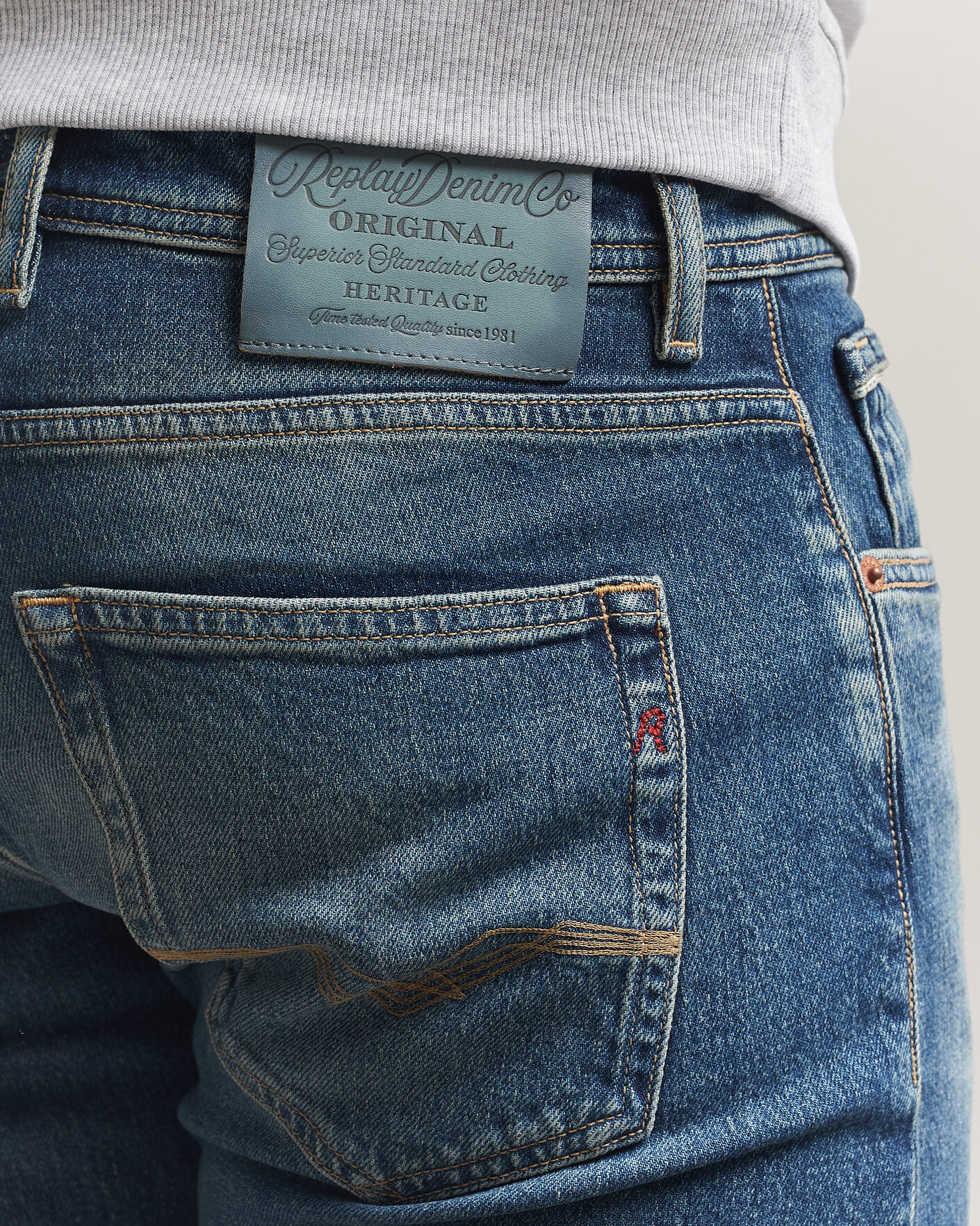 Homme | Pantalons | Replay | Grover Heritage Original Stretch Jeans Medium Blue