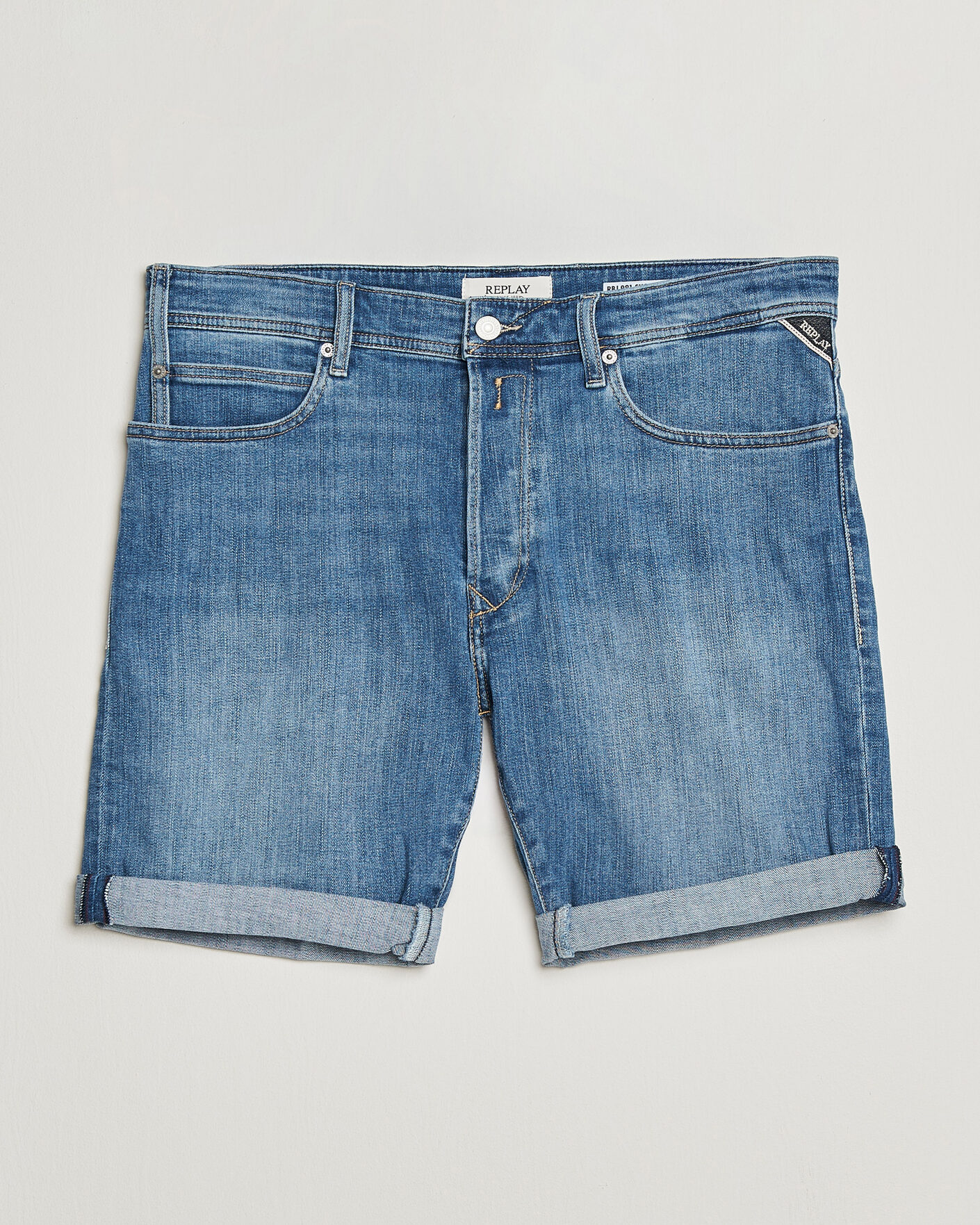 Homme | Shorts | Replay | RBJ981 Stretch Denim Shorts Light Blue