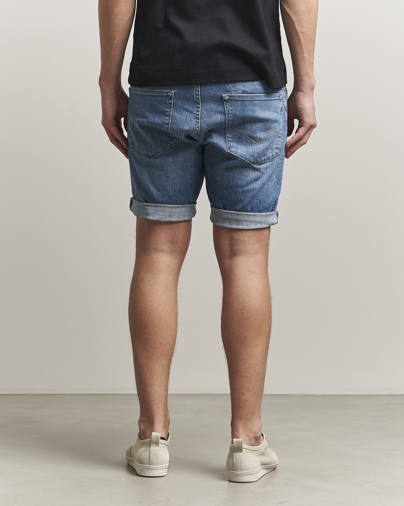 Homme | Shorts | Replay | RBJ981 Stretch Denim Shorts Light Blue