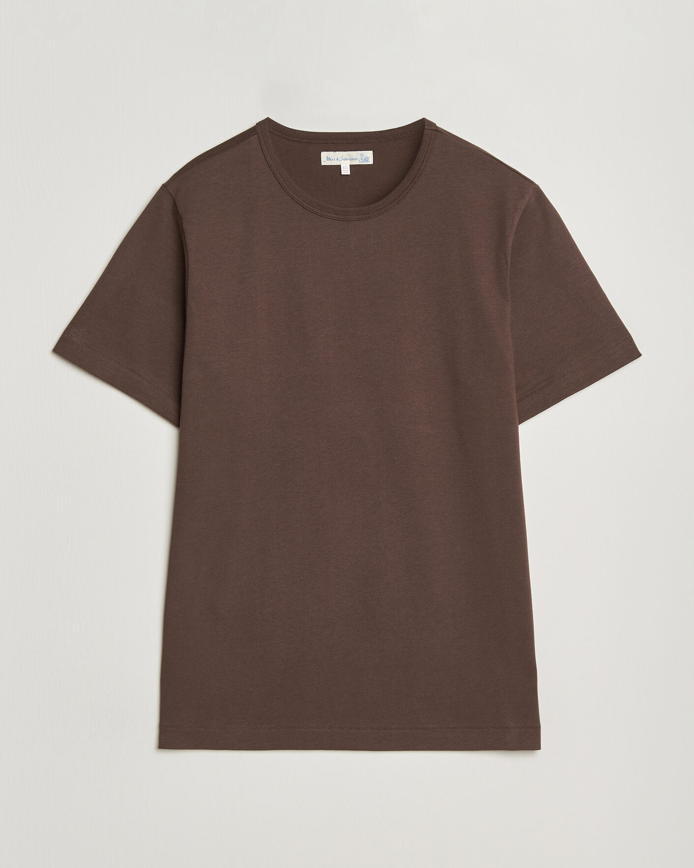Homme | T-shirts | Merz b. Schwanen | Classic Fit Sturdy Loopwheeled T-Shirt Chocolate