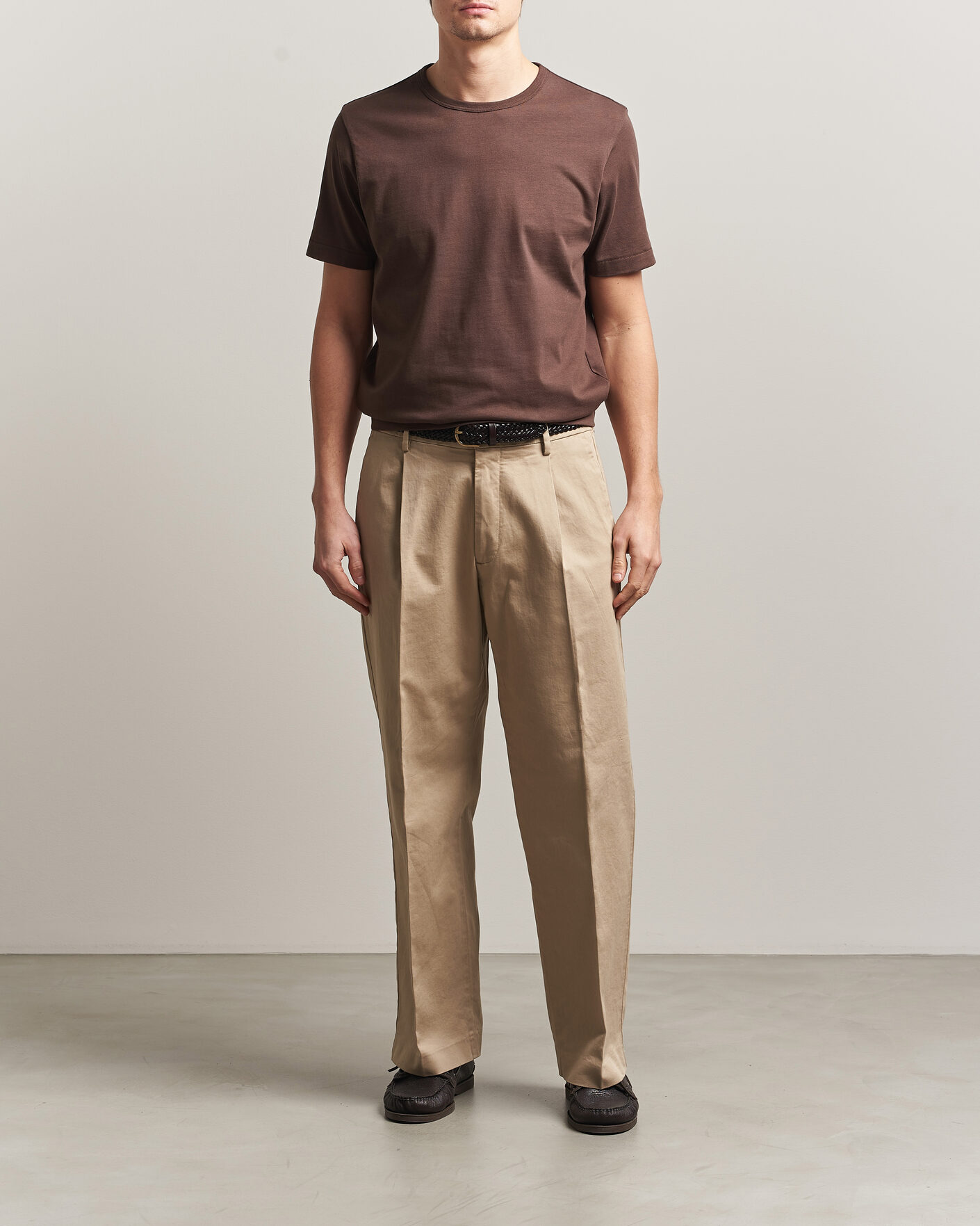 Homme | T-shirts | Merz b. Schwanen | Classic Fit Sturdy T-Shirt Chocolate
