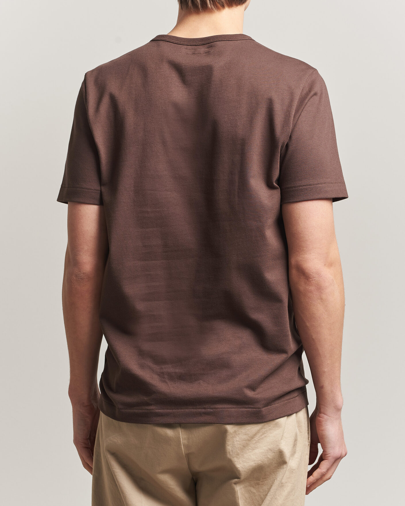 Homme | T-shirts | Merz b. Schwanen | Classic Fit Sturdy T-Shirt Chocolate