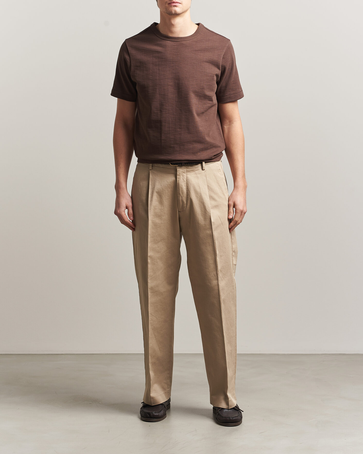 Homme | T-shirts | Merz b. Schwanen | Relaxed Fit Loopwheeled Heavy T-Shirt Chocolate