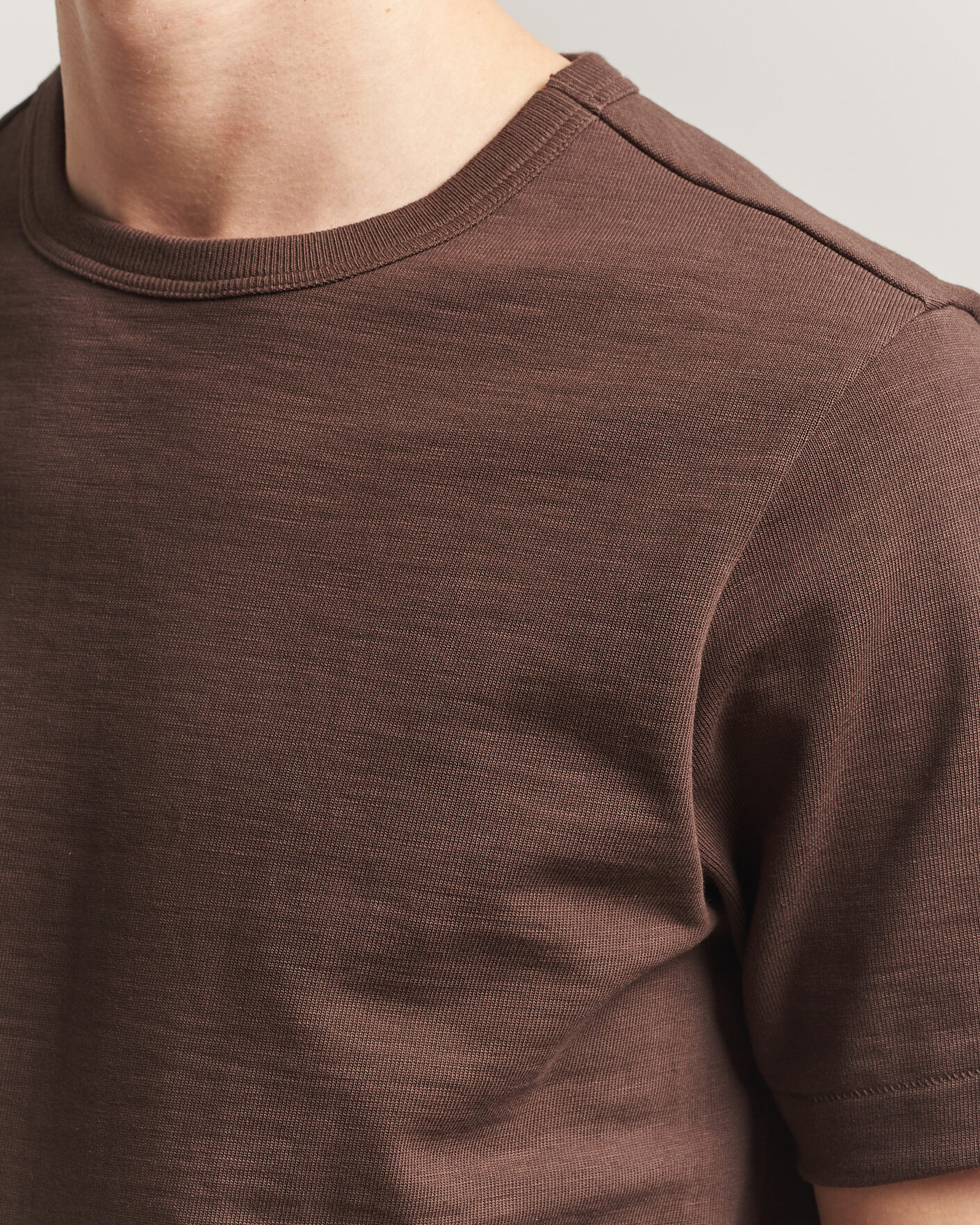 Homme | T-shirts | Merz b. Schwanen | Relaxed Fit Loopwheeled Heavy T-Shirt Chocolate