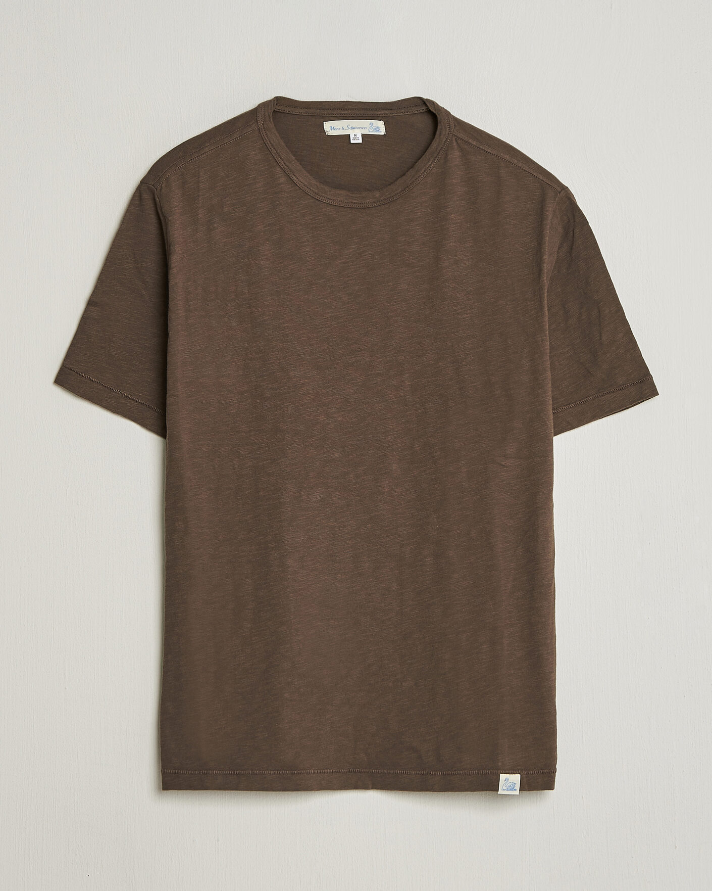 Homme | T-shirts | Merz b. Schwanen | Organic Pima Cotton Slub Crew Neck T-Shirt Chocolate