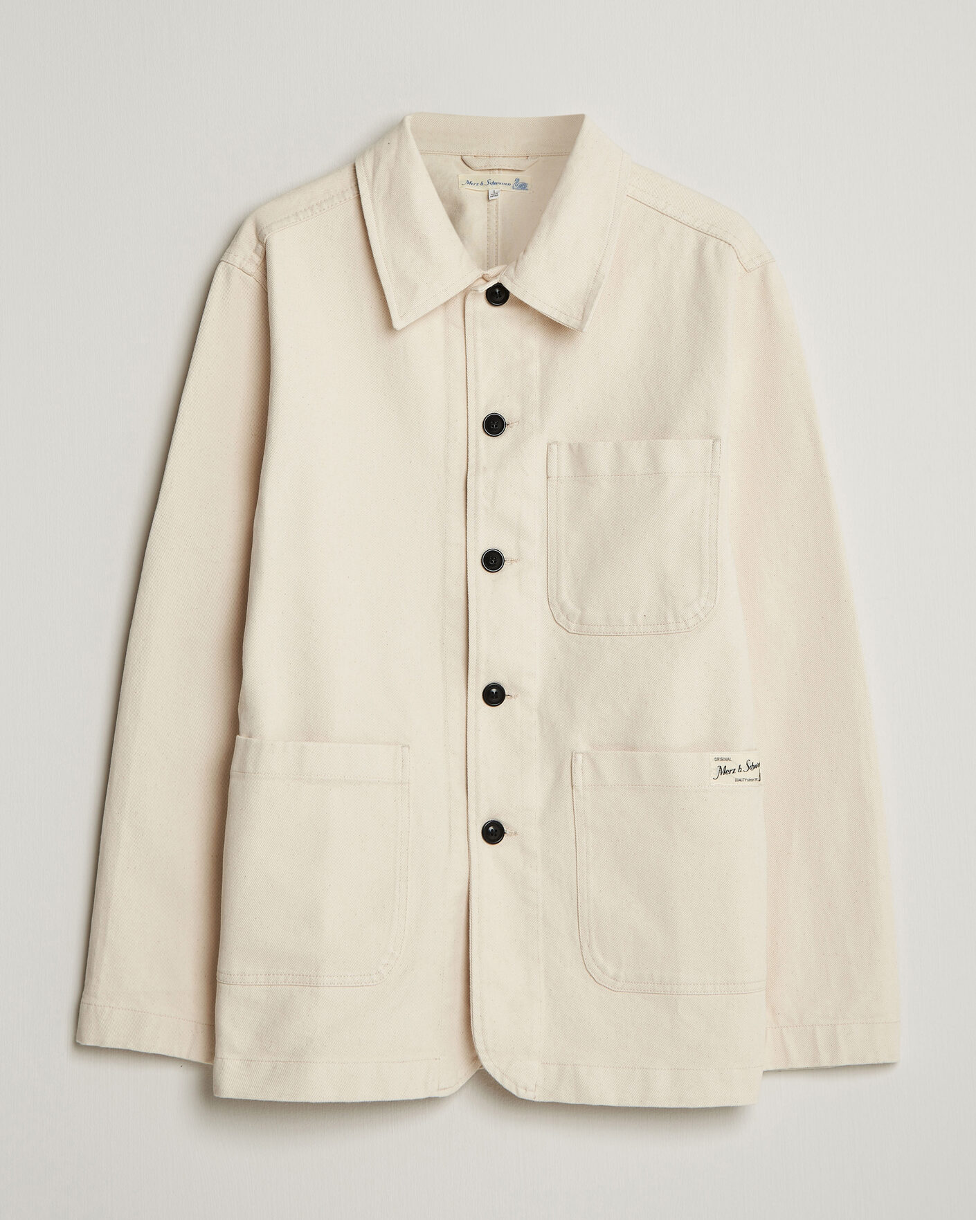 Homme | Chemises | Merz b. Schwanen | Worker Cotton Twill Overshirt Nature
