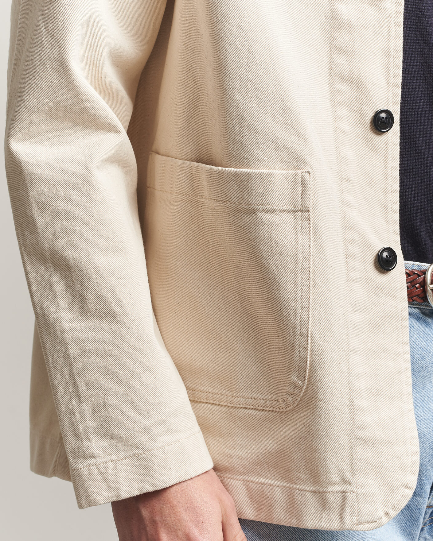 Homme | Chemises | Merz b. Schwanen | Worker Cotton Twill Overshirt Nature