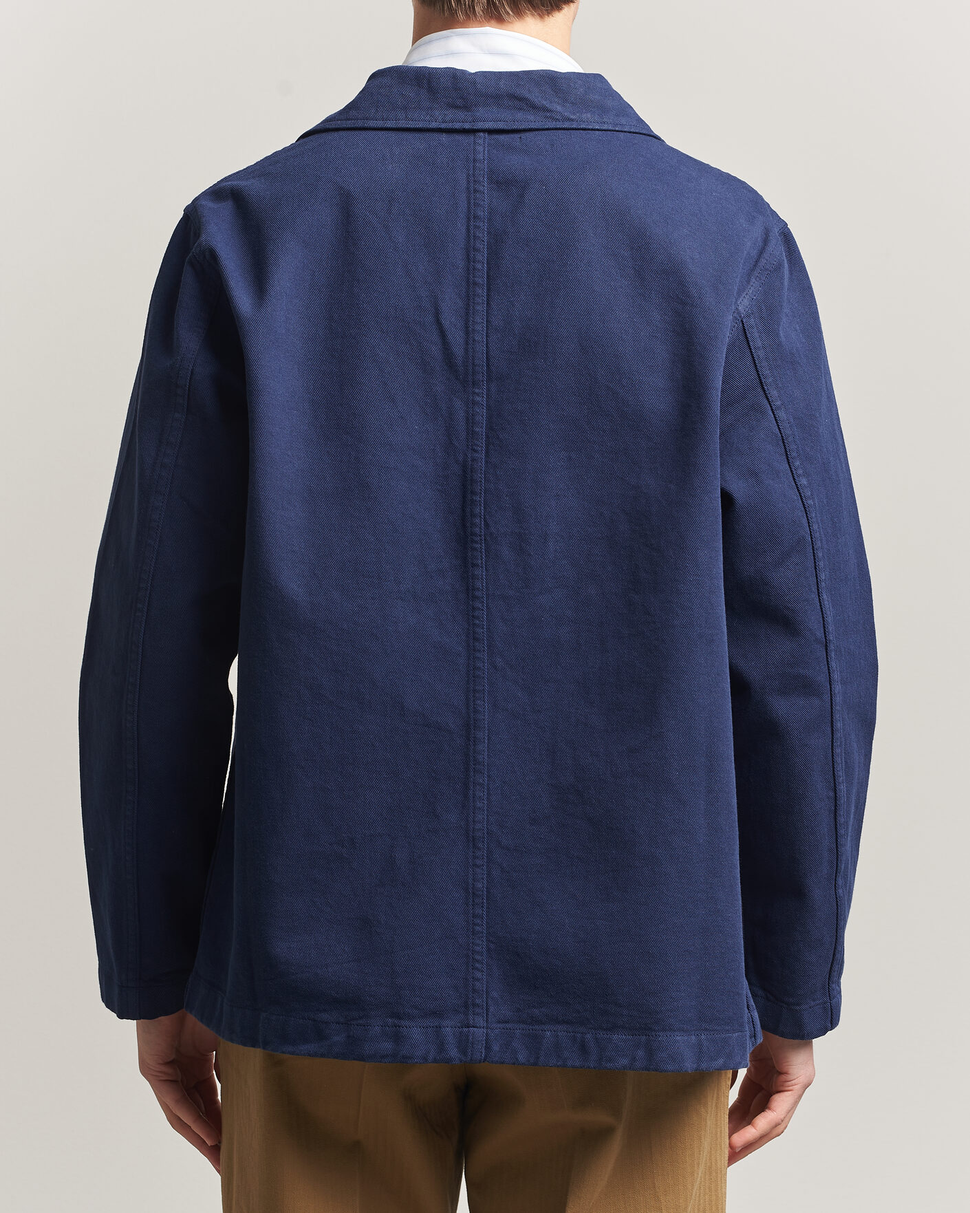 Homme | Chemises | Merz b. Schwanen | Worker Cotton Twill Overshirt Ink Blue
