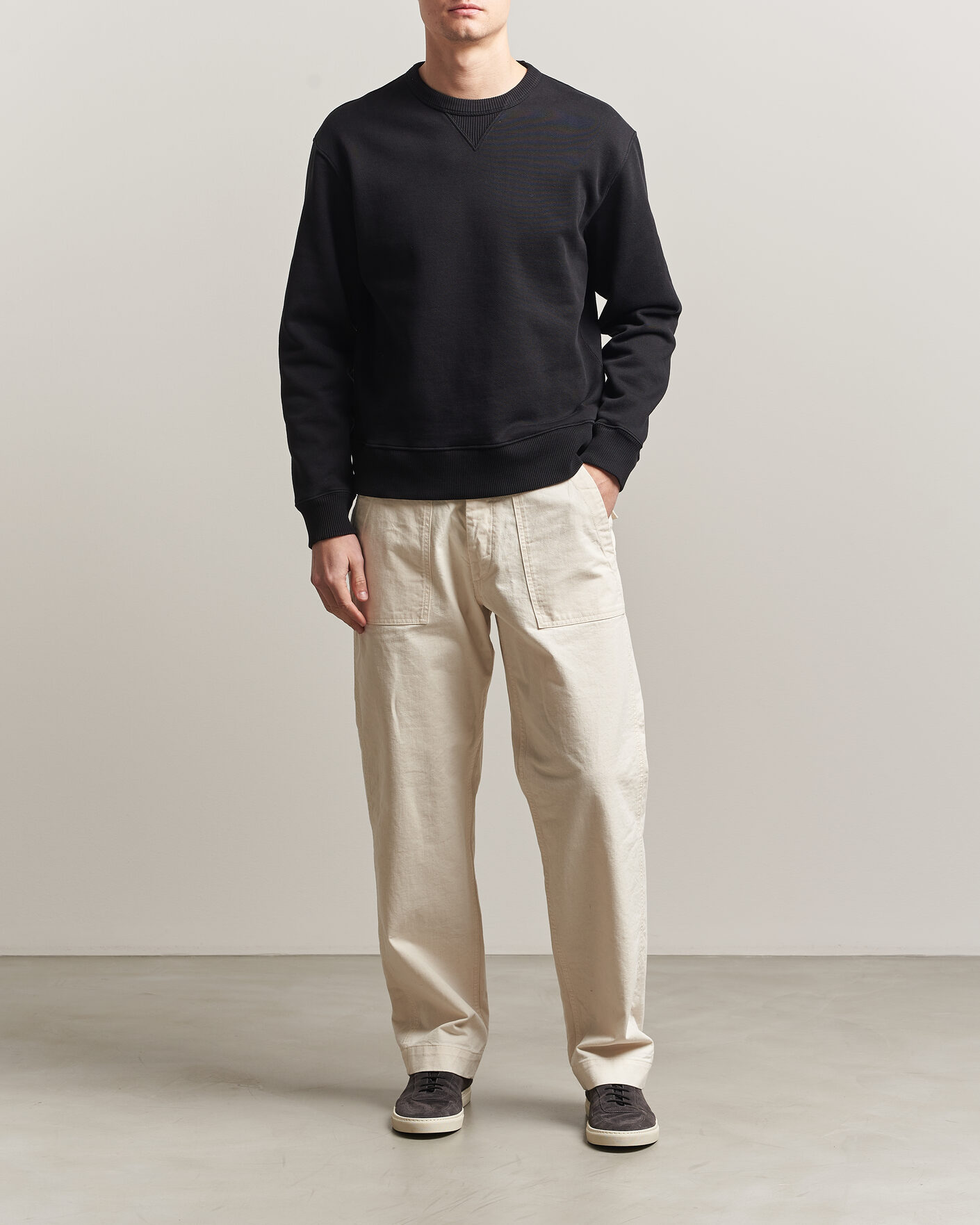 Homme | Pulls Et Tricots | Merz b. Schwanen | Classic Fit Authentic Fleece Sweatshirt Black