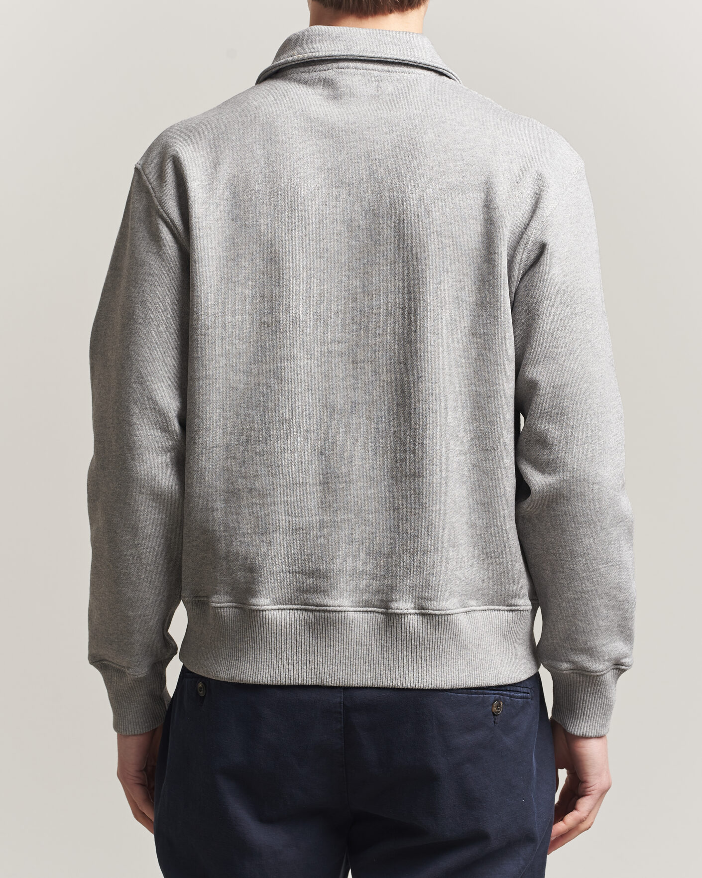 Homme | Pulls Et Tricots | Merz b. Schwanen | Classic Fit Authentic Fleece Half Zip Grey Melange