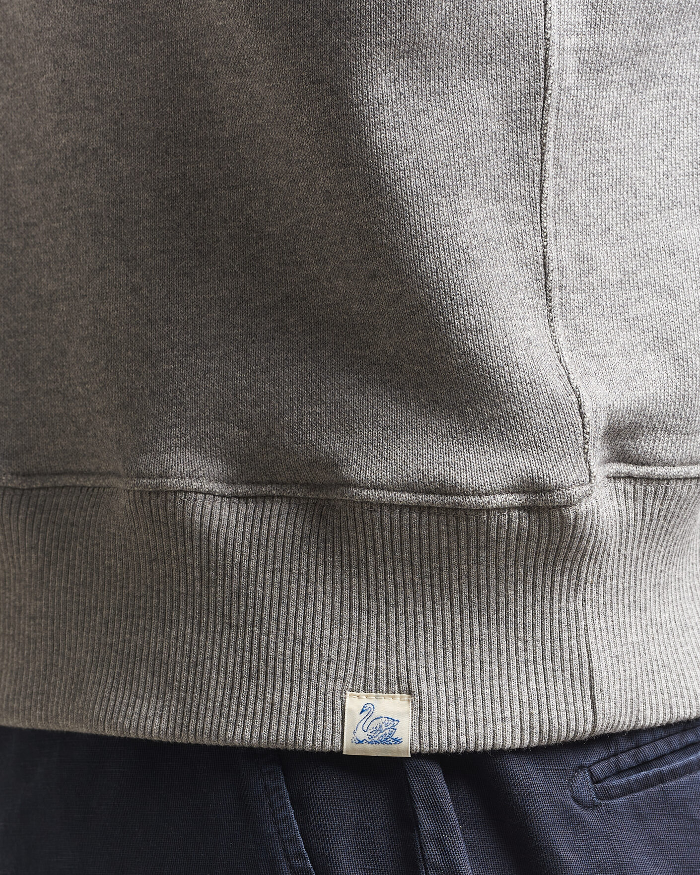Homme | Pulls Et Tricots | Merz b. Schwanen | Classic Fit Authentic Fleece Half Zip Grey Melange