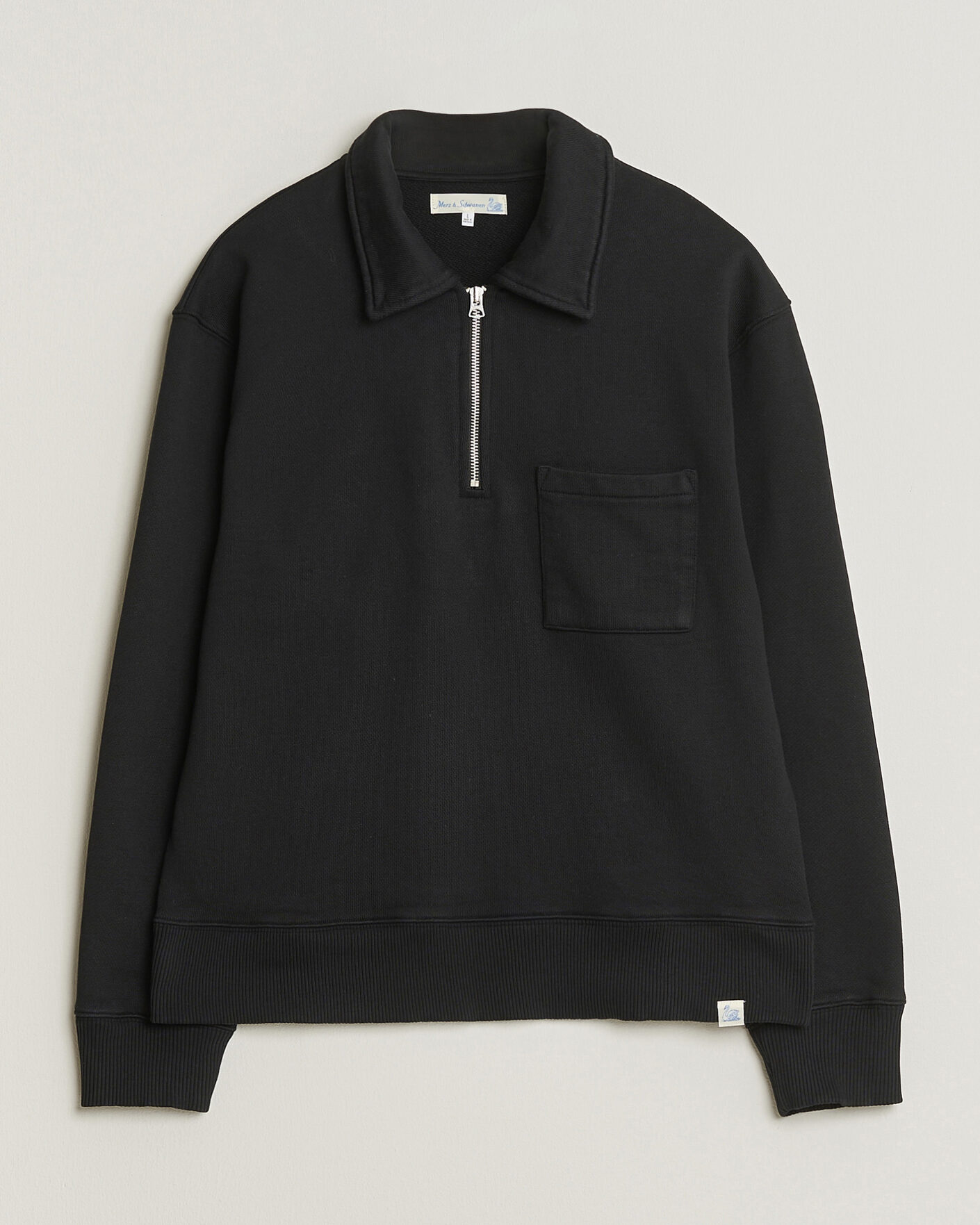 Homme | Pulls Et Tricots | Merz b. Schwanen | Classic Fit Authentic Fleece Half Zip Black