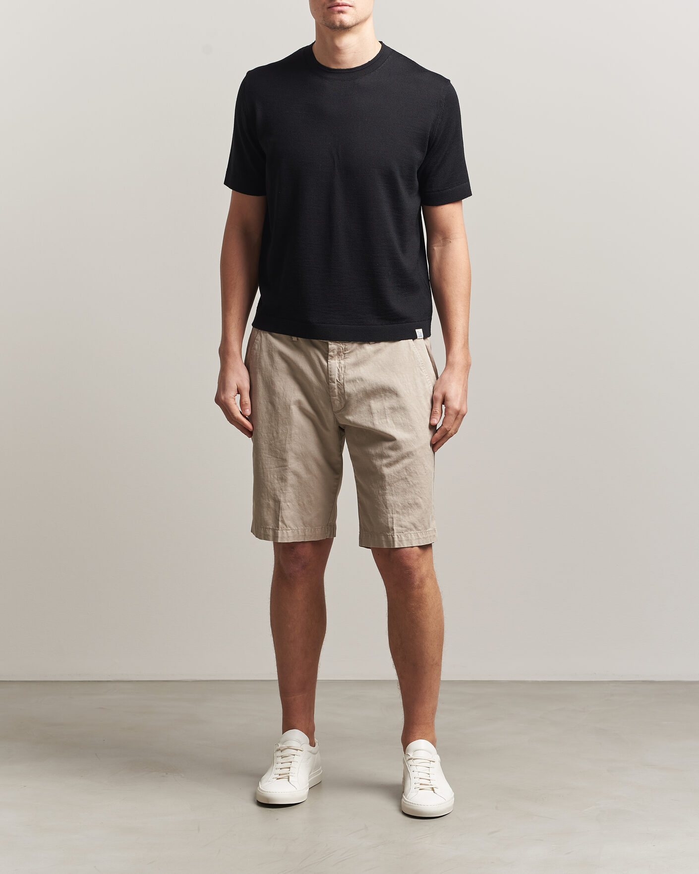 Homme | T-shirts | Merz b. Schwanen | Relaxed Fit Merino Knitted T-Shirt Black