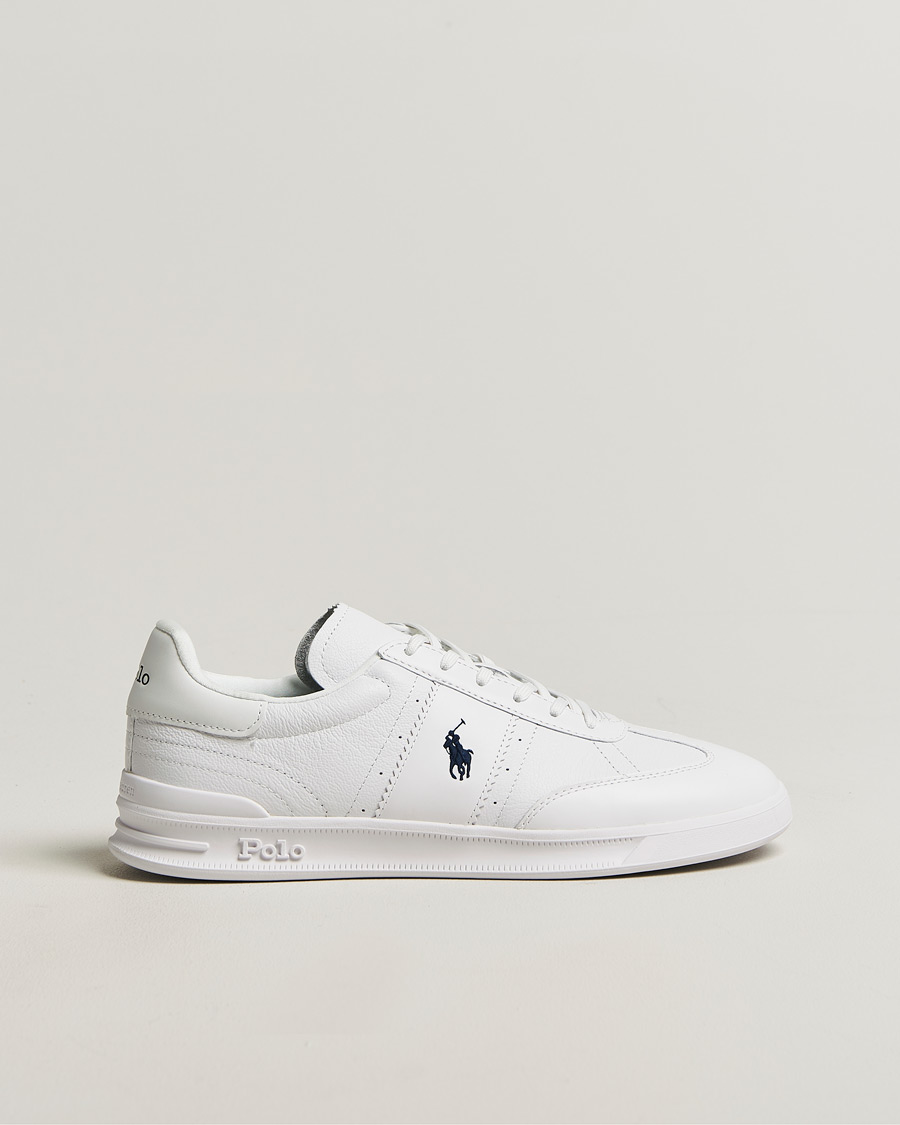 Homme | Baskets | Polo Ralph Lauren | Aera Grained Leather Sneakers White/Navy