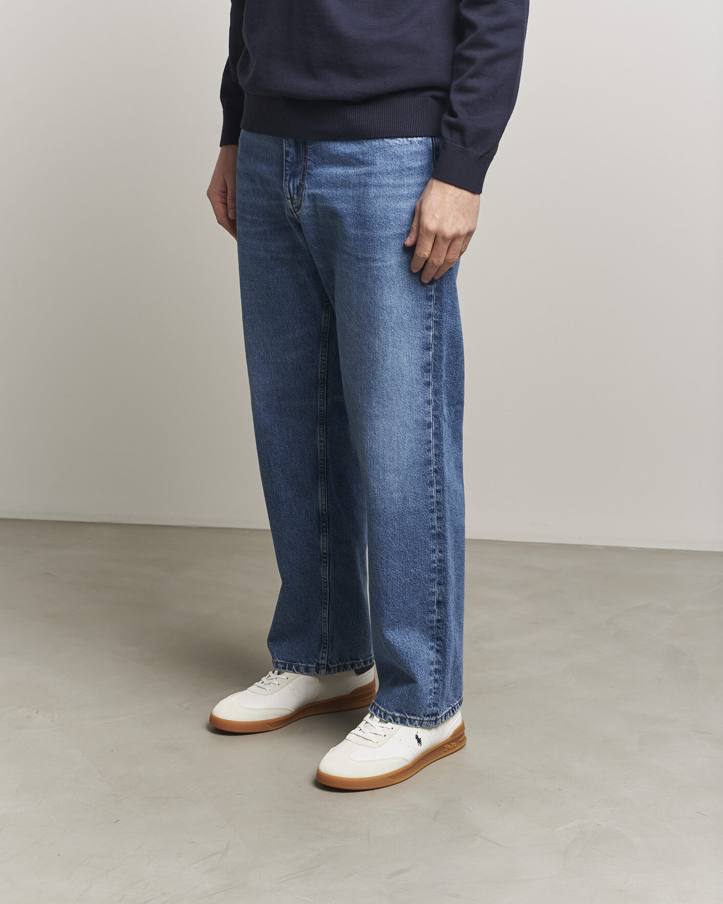 Homme | Baskets | Polo Ralph Lauren | Aera Leather Sneakers Deckwash White/Navy