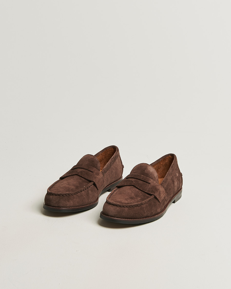 Homme | Loafers | Polo Ralph Lauren | Alston Suede Penny Loafers Dark Brown