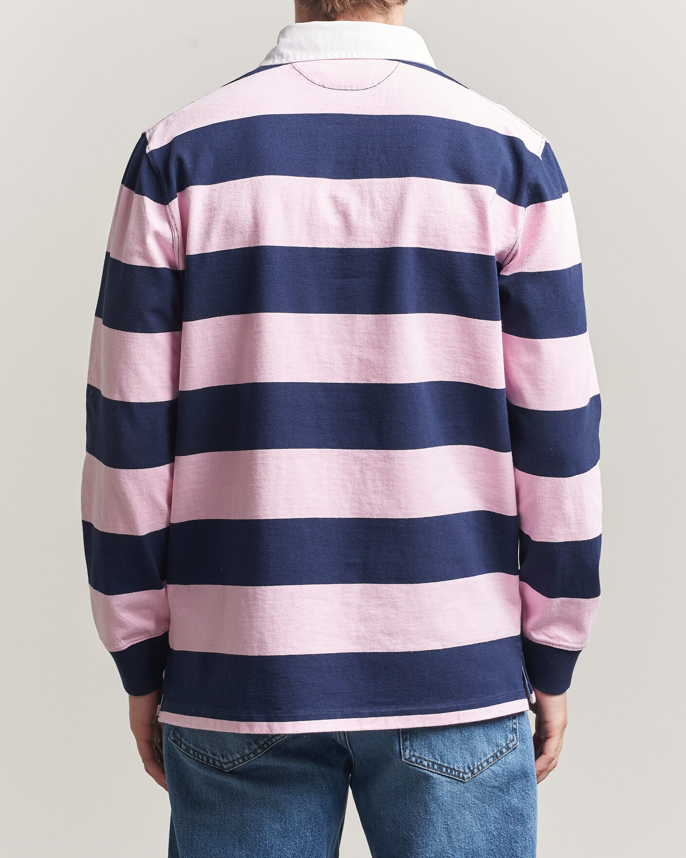 Homme | Pulls Et Tricots | Polo Ralph Lauren | Jersey Striped Rugger Carmel Pink/Newport Navy