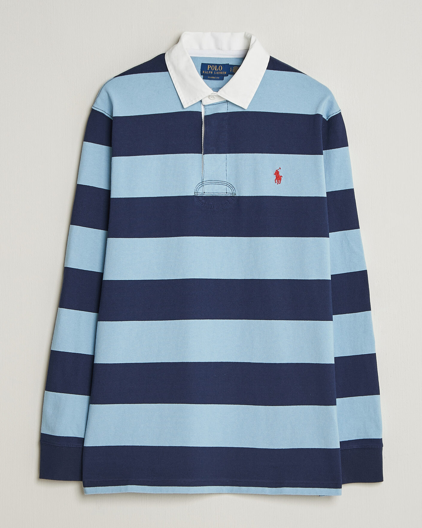 Homme | Pulls Et Tricots | Polo Ralph Lauren | Jersey Striped Rugger Powder Blue/Newport Navy