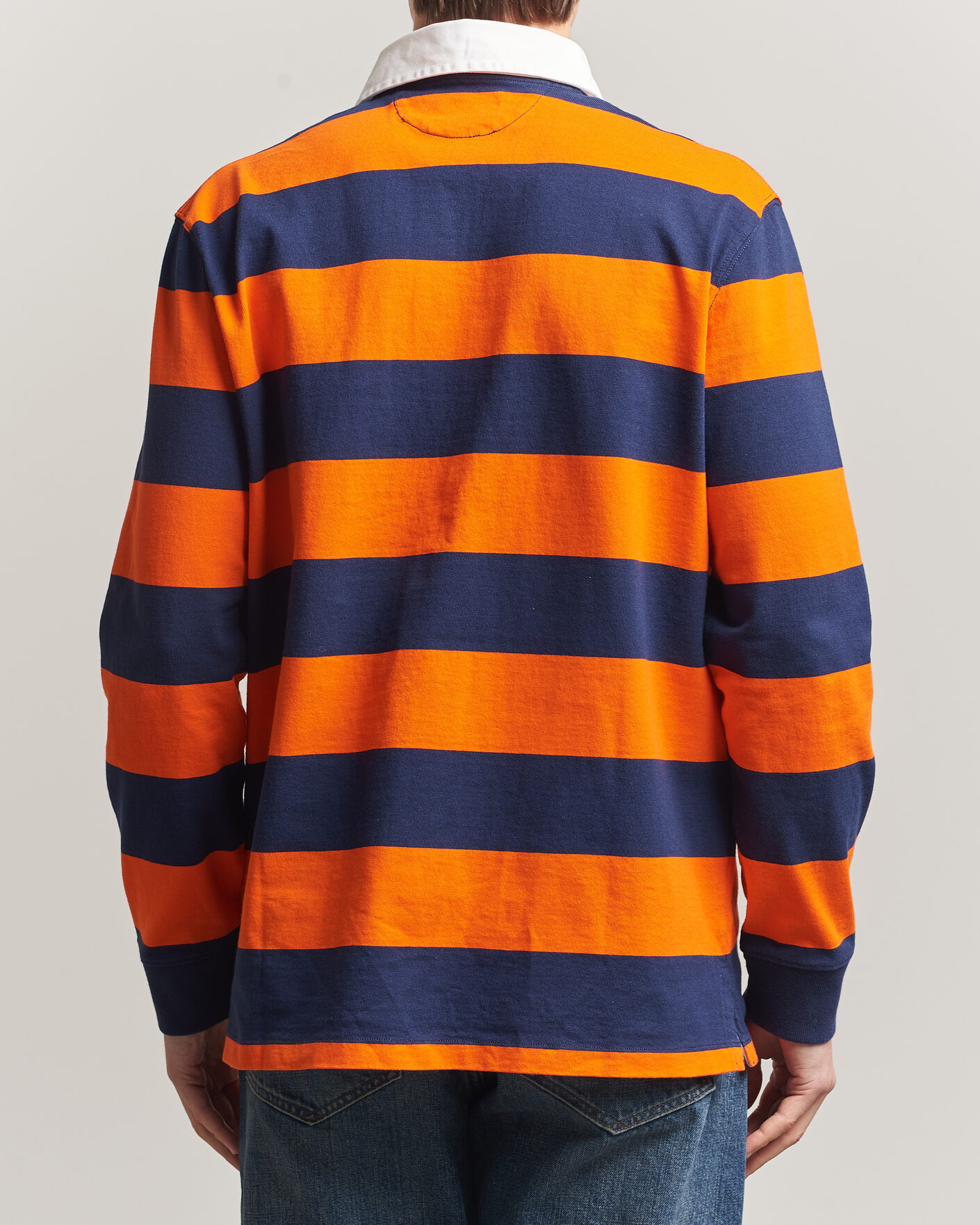 Homme | Pulls Et Tricots | Polo Ralph Lauren | Jersey Striped Rugger Sailing Orange/Newport Navy