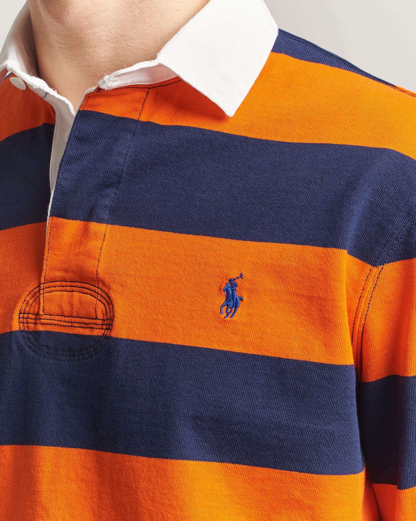 Homme | Pulls Et Tricots | Polo Ralph Lauren | Jersey Striped Rugger Sailing Orange/Newport Navy