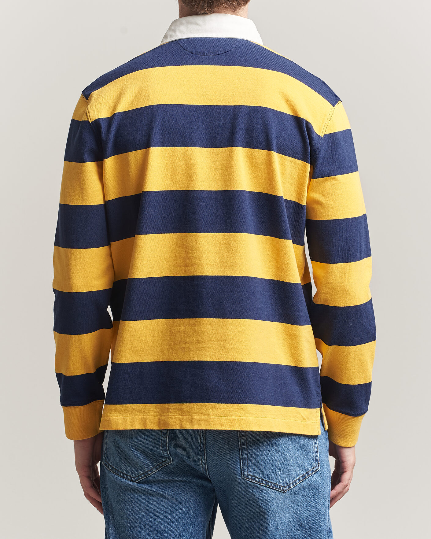 Homme | Pulls Et Tricots | Polo Ralph Lauren | Jersey Striped Rugger Newport Navy/Gold