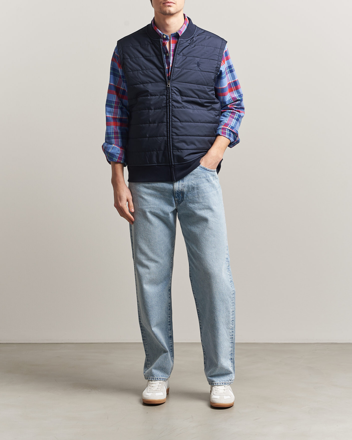 Homme | Pulls Et Tricots | Polo Ralph Lauren | Double Knitted Jaquard Vest Aviator Navy