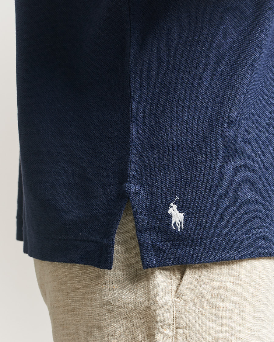 Homme | Polos | Polo Ralph Lauren | Long Sleeve Linen Polo Newport Navy