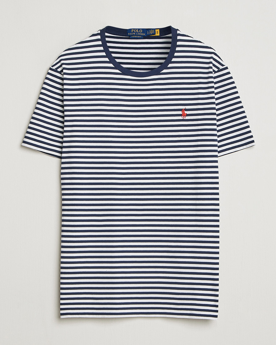 Homme | T-shirts | Polo Ralph Lauren | Crew Neck Striped T-Shirt Newport Navy/White
