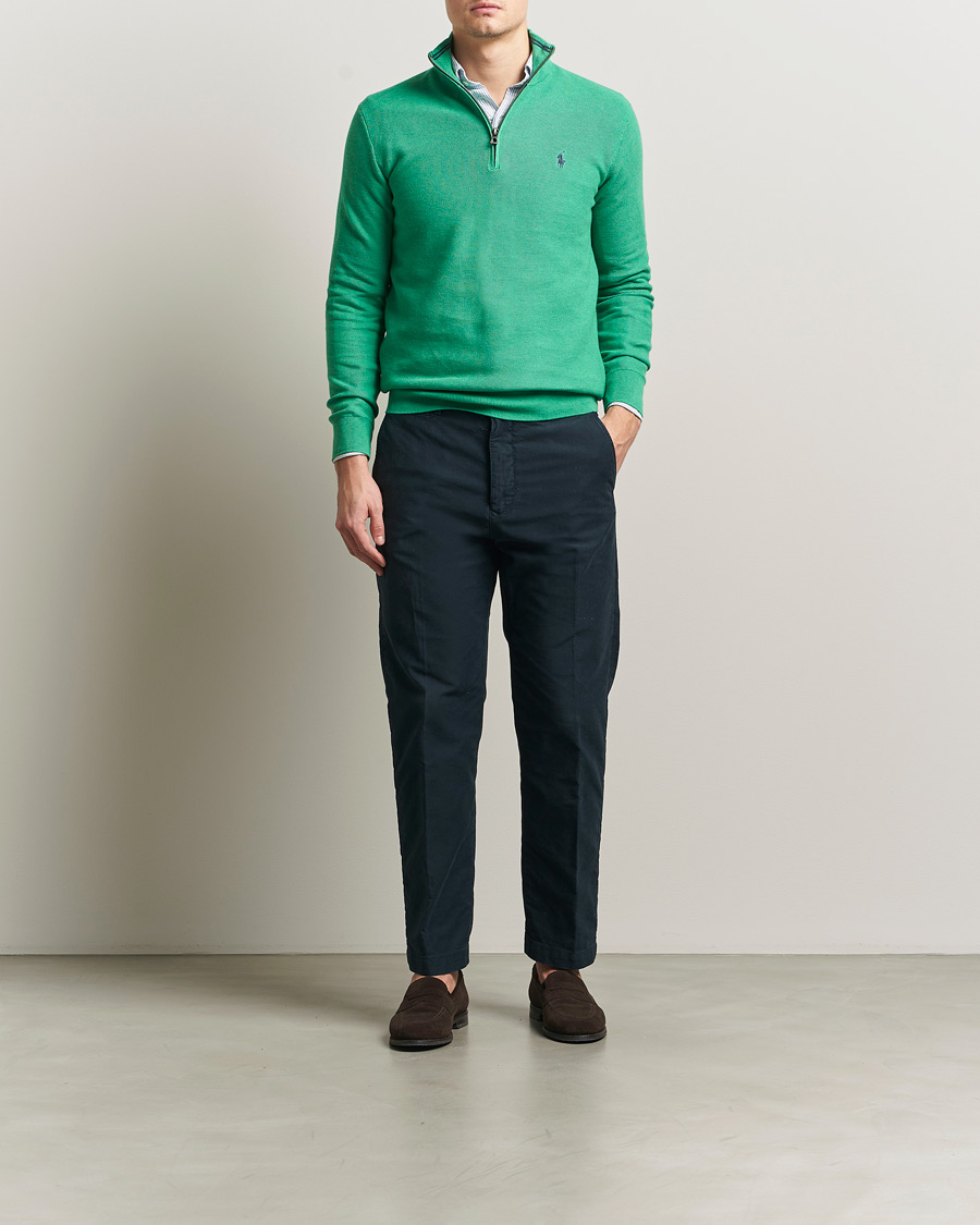 Homme | Pulls Et Tricots | Polo Ralph Lauren | Textured Half Zip Palm Green Heather
