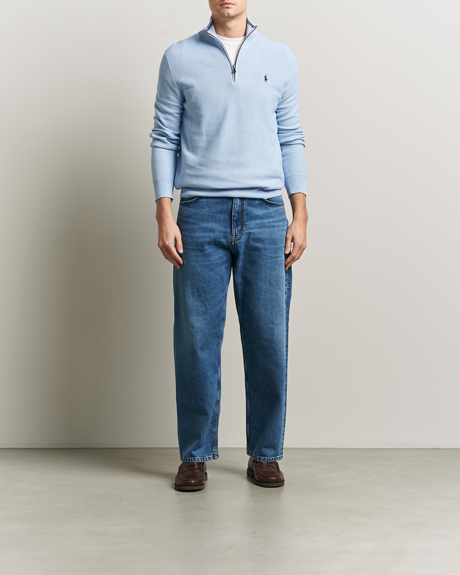 Homme | Pulls Et Tricots | Polo Ralph Lauren | Textured Half Zip Office Blue