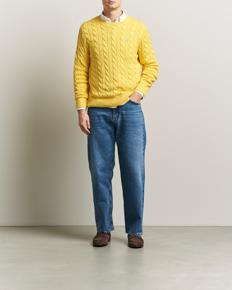 Homme | Pulls Et Tricots | Polo Ralph Lauren | Cotton Cable Pullover Sunfish Yellow