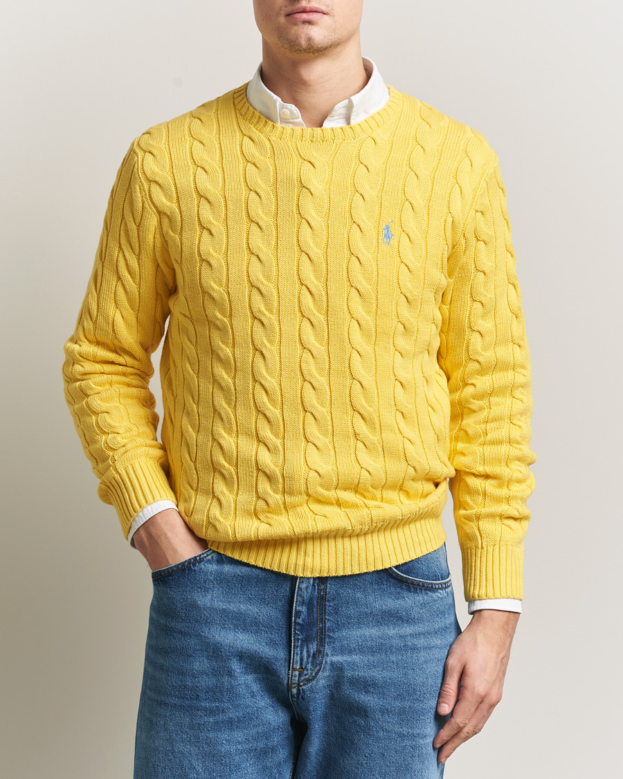 Homme | Pulls Et Tricots | Polo Ralph Lauren | Cotton Cable Pullover Sunfish Yellow