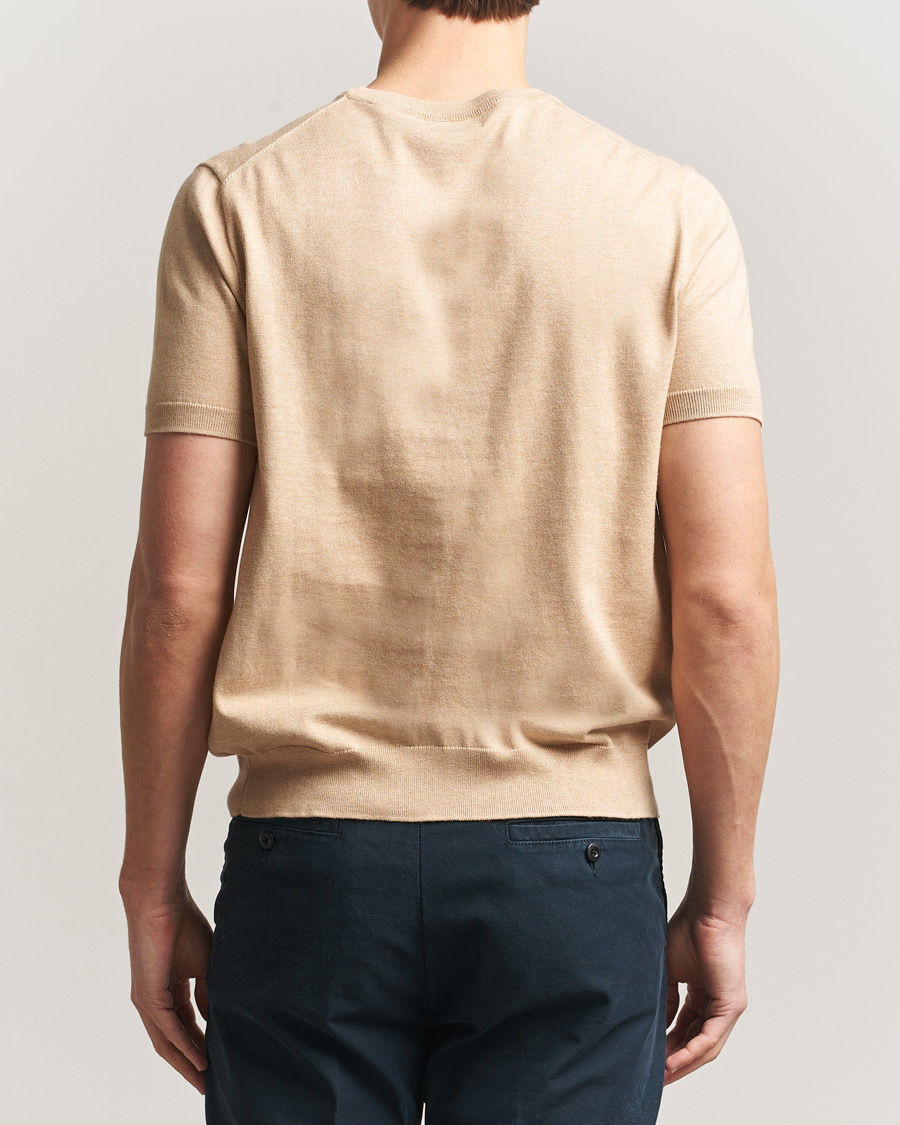 Homme | T-shirts | Polo Ralph Lauren | Knitted Short Sleeve T-Shirt Camel Melange