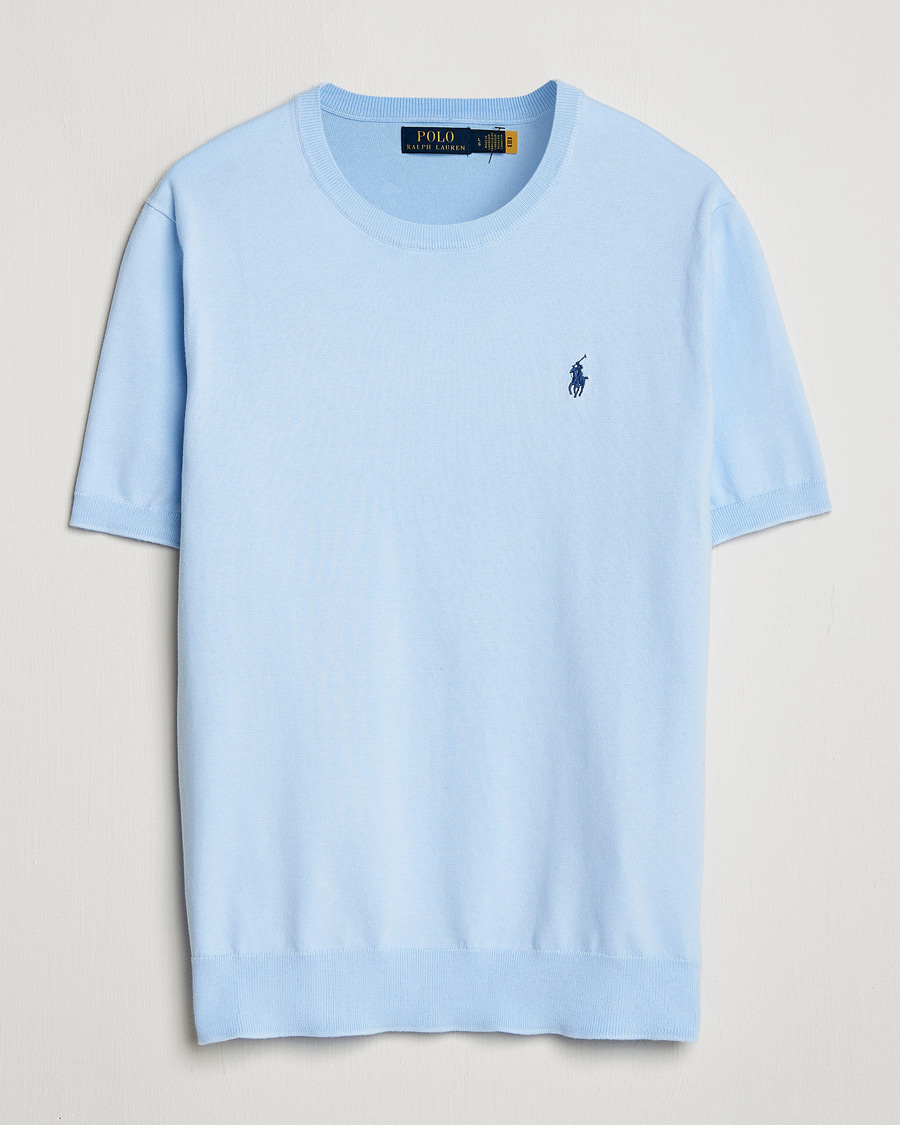 Homme | T-shirts | Polo Ralph Lauren | Knitted Short Sleeve T-Shirt Office Blue
