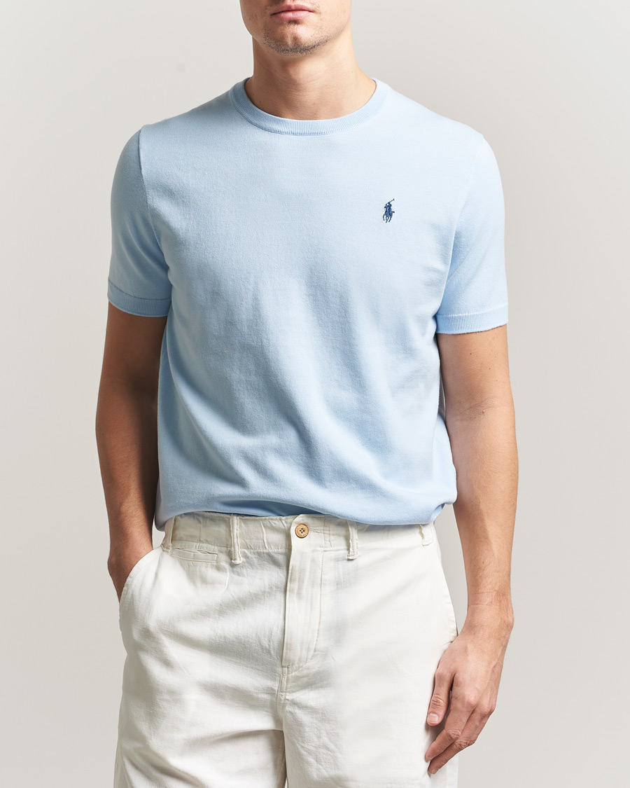 Homme | T-shirts | Polo Ralph Lauren | Knitted Short Sleeve T-Shirt Office Blue