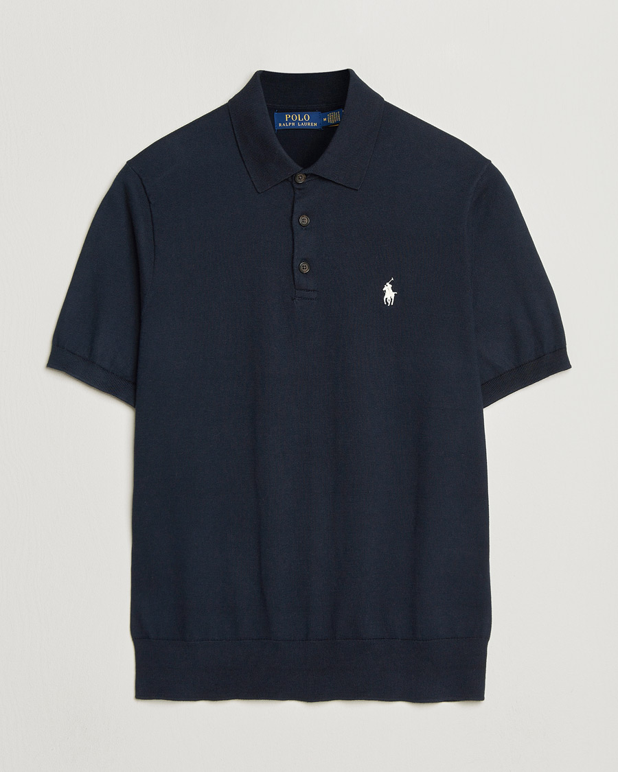 Homme | Polos | Polo Ralph Lauren | Knitted Short Sleeve Polo Hunter Navy
