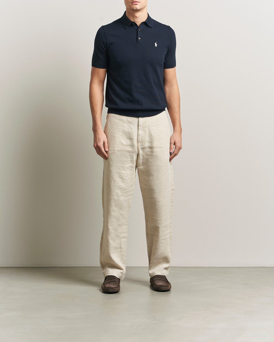 Homme | Polos | Polo Ralph Lauren | Knitted Short Sleeve Polo Hunter Navy