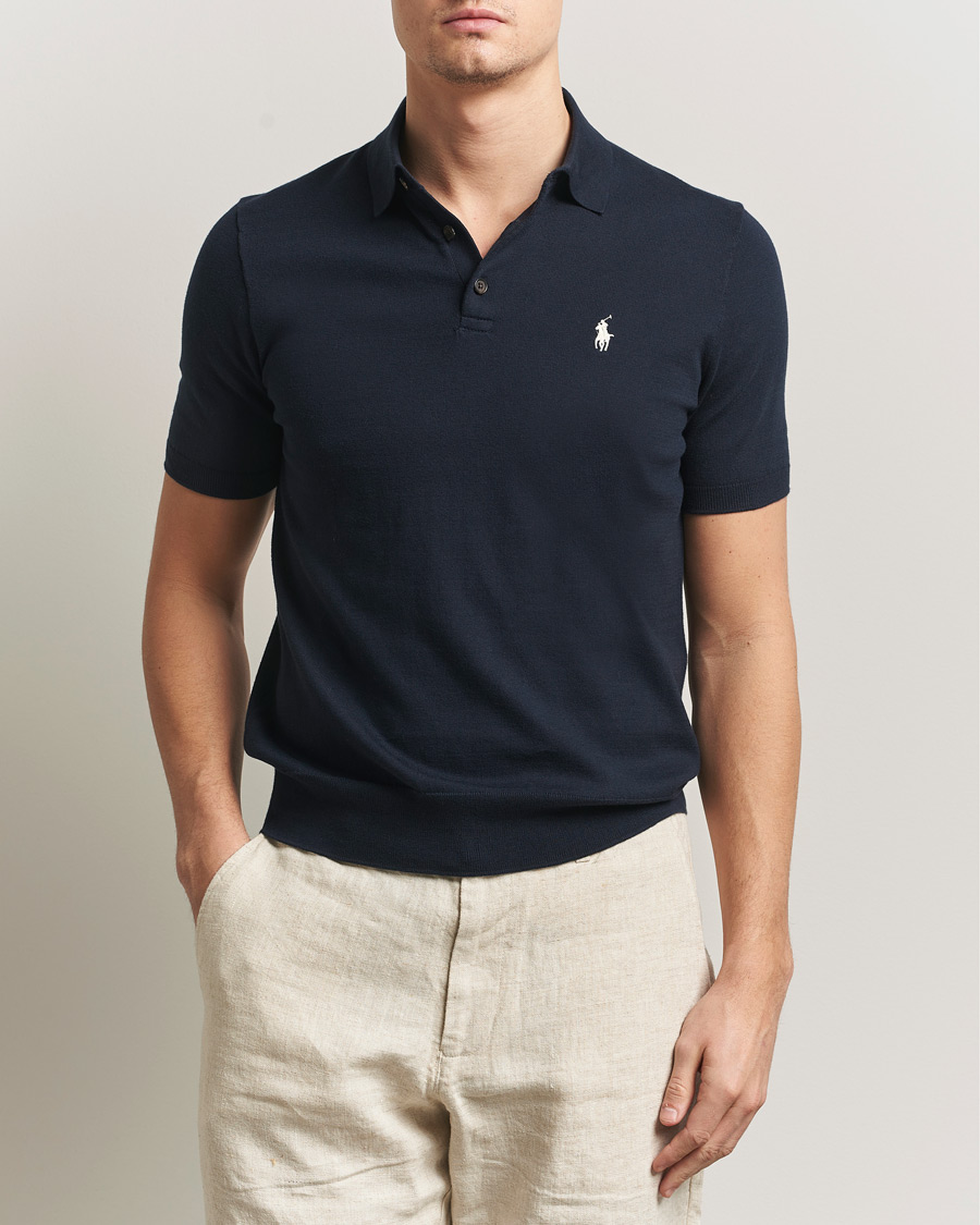 Homme | Polos | Polo Ralph Lauren | Knitted Short Sleeve Polo Hunter Navy