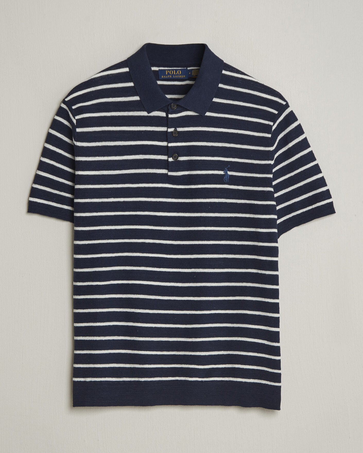 Homme | Polos | Polo Ralph Lauren | Cotton Blend Striped Polo Bright Navy Combo