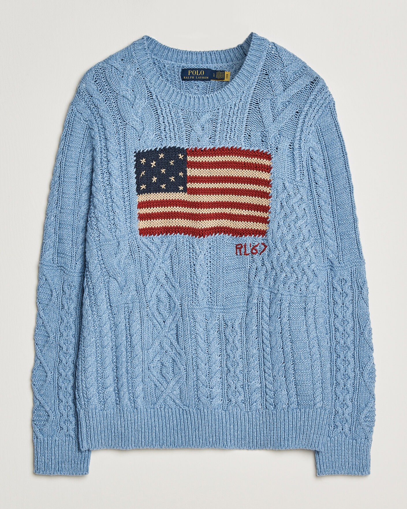Homme | Pulls Et Tricots | Polo Ralph Lauren | Cotton Flag Sweater Light Blue Combo
