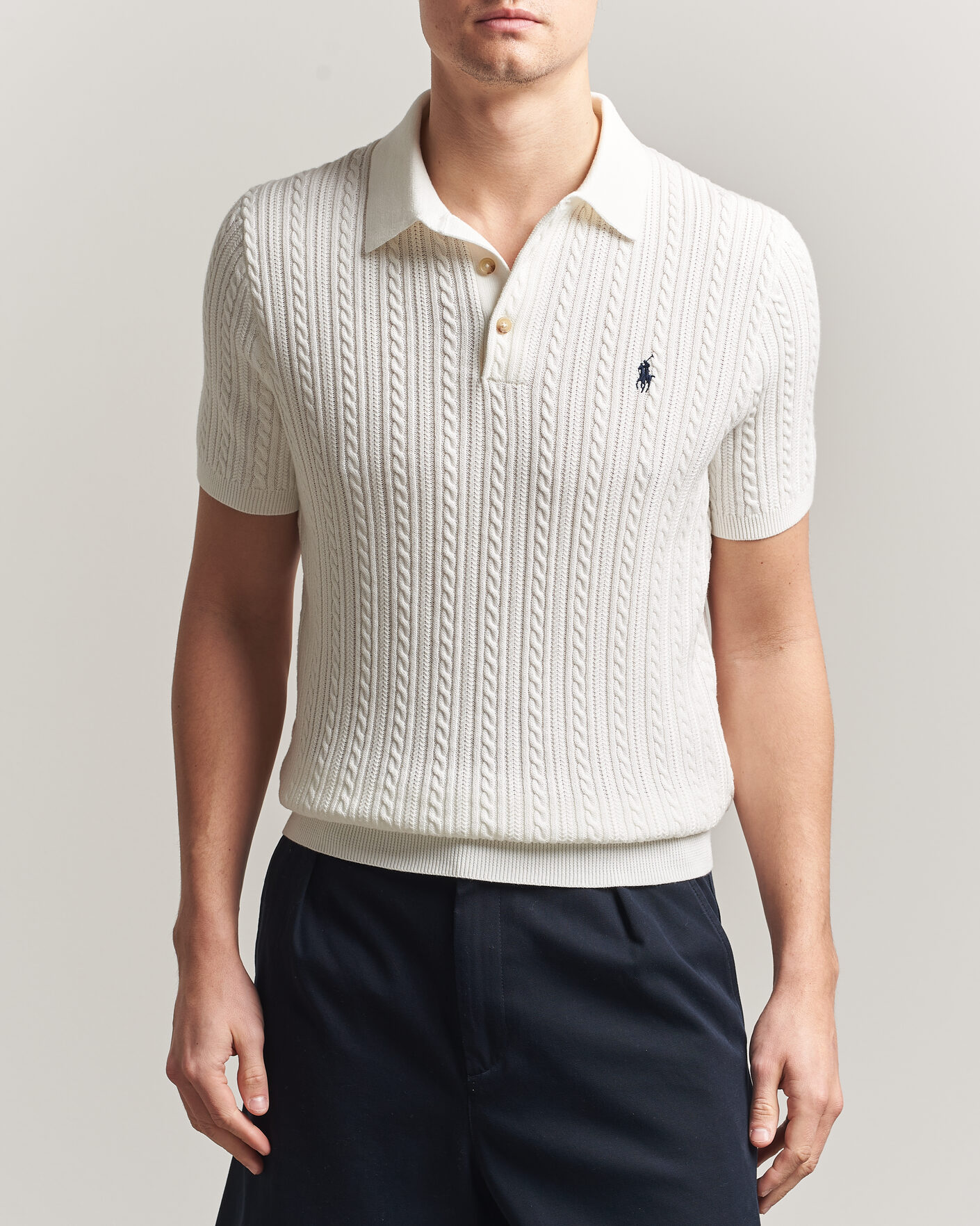 Homme | Polos | Polo Ralph Lauren | Cotton Polo Deckwash White/Navy