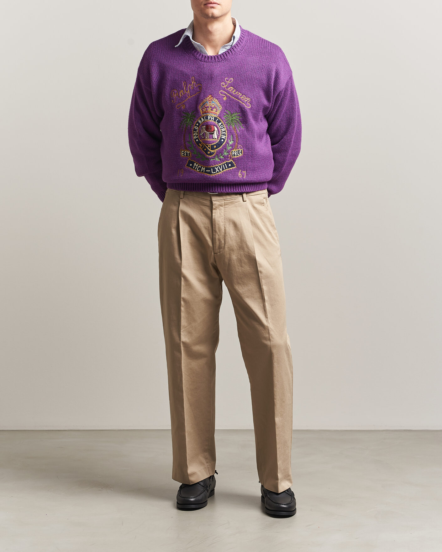Homme | Pulls Et Tricots | Polo Ralph Lauren | Cotton Logo Sweater Purple Heahter