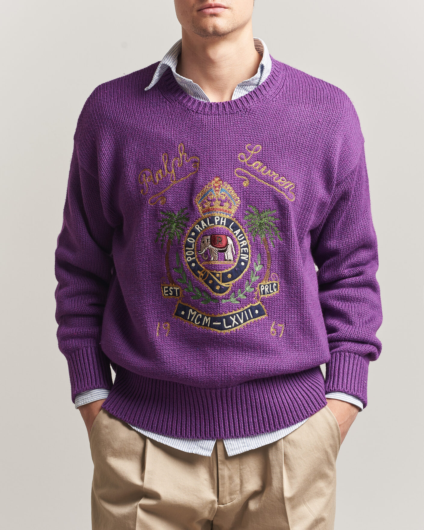 Homme | Pulls Et Tricots | Polo Ralph Lauren | Cotton Logo Sweater Purple Heahter