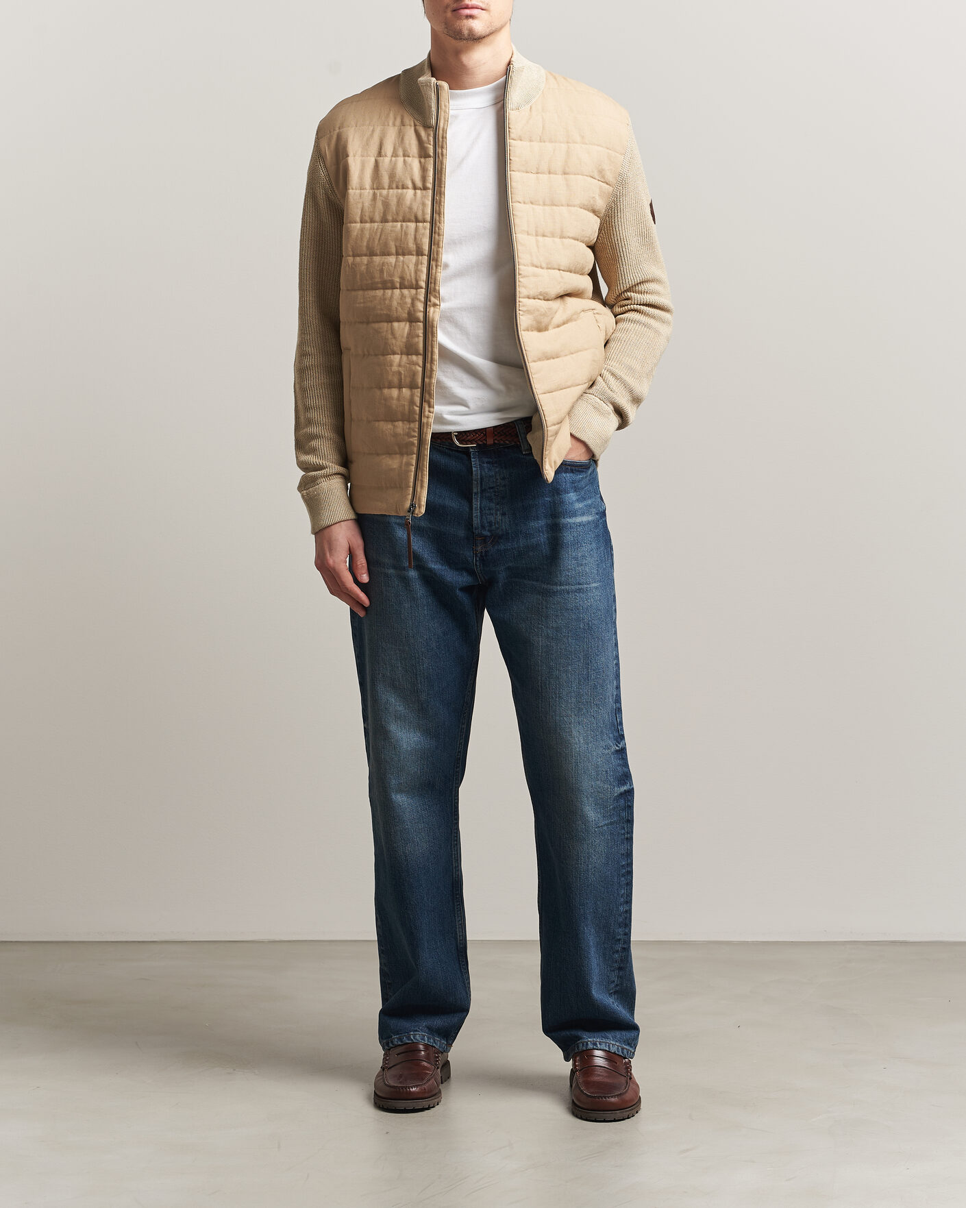 Homme | Manteaux Et Vestes | Polo Ralph Lauren | Linen Full Zip Sweater Coastal Beige
