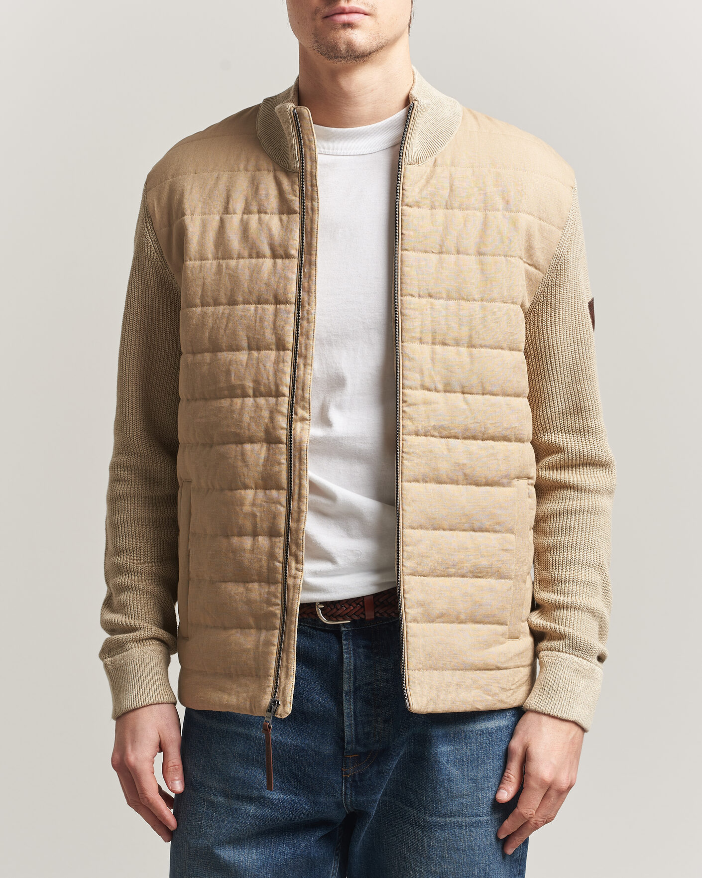Homme | Manteaux Et Vestes | Polo Ralph Lauren | Linen Full Zip Sweater Coastal Beige
